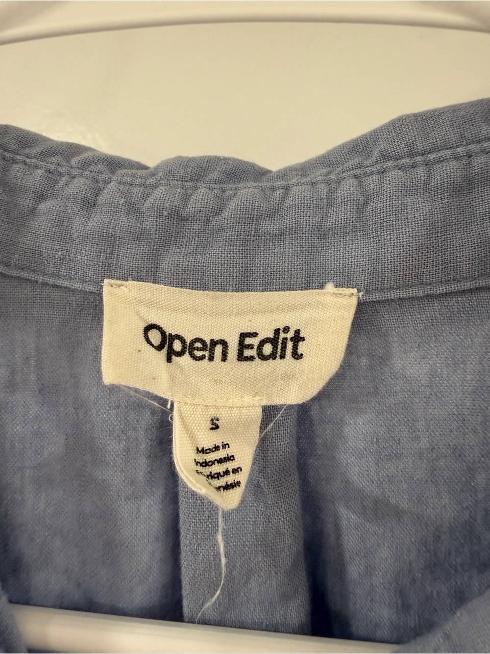 Open Edit Cropped Button-Front Shirt - Light Blue - Picture 3 of 5